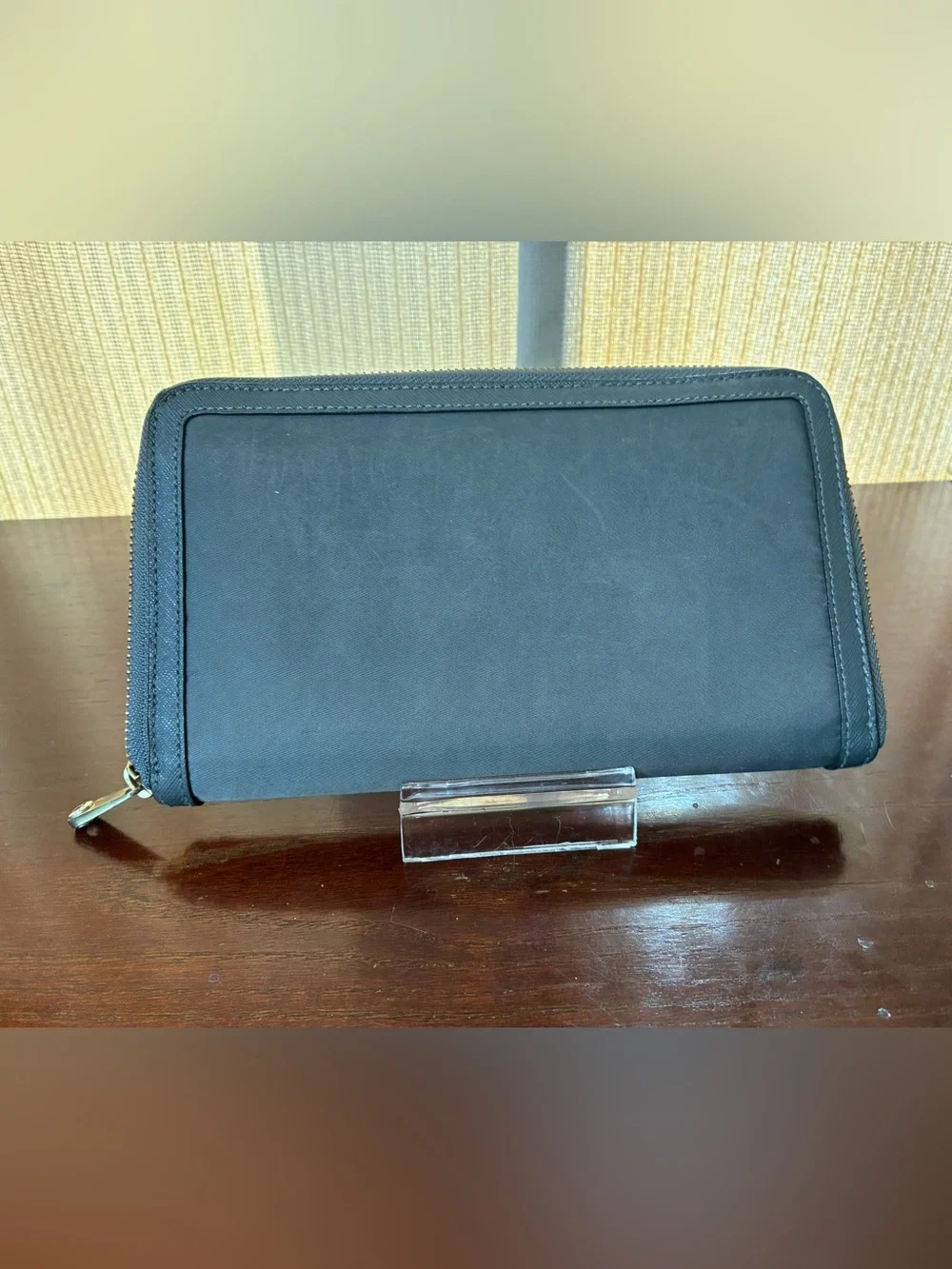 henri bendel Black Zip-Around Tablet Wallet Case with Gold Accents